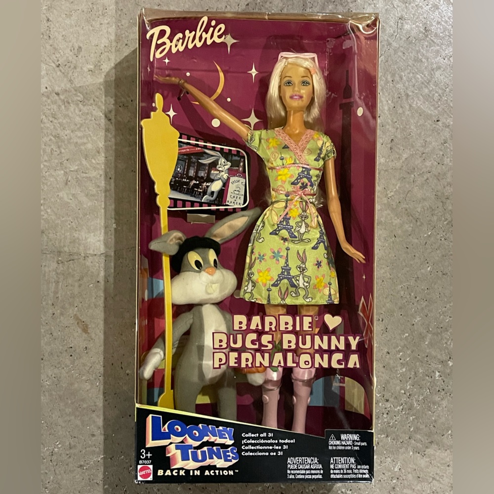Looney Tunes Barbie Doll & Bugs Bunny In Paris 2003 Collectible